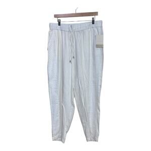 calligraphie linen pants size large cream beach vacation resort